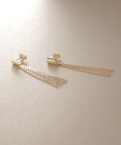 K10バイアスプレートフリンジ スタッドピアス 