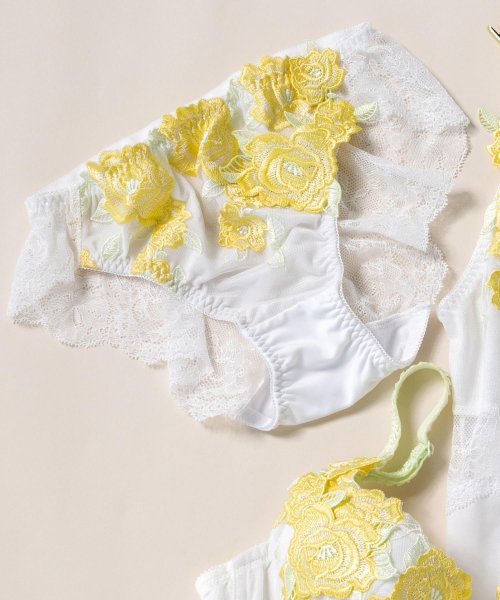 fran de lingerie(フランデランジェリー)/ゴージャス薔薇刺繍美しさも、機能も 「グレースイストグランデ バックレース」 バックレースショーツ/ホワイト