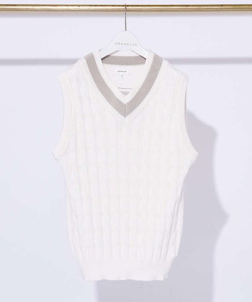 ケーブル編み チルデンベスト ケーブル編み チルデンベスト W1275115739(9724円)