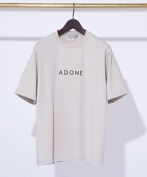 ABAHOUSE(ABAHOUSE)/【ADONE】ベアポンチ ロゴ 半袖Tシャツ/グレージュ