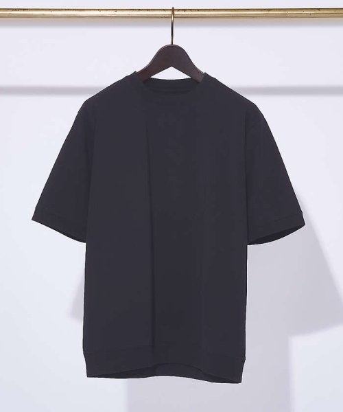 ABAHOUSE(ABAHOUSE)/【リブ付】シルケット ポンチ 半袖 Tシャツ/ブラック