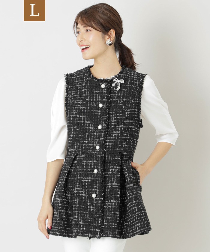 ブラック系｜ジレ・ベスト｜TO BE CHIC(Lサイズ)(トゥー ビー