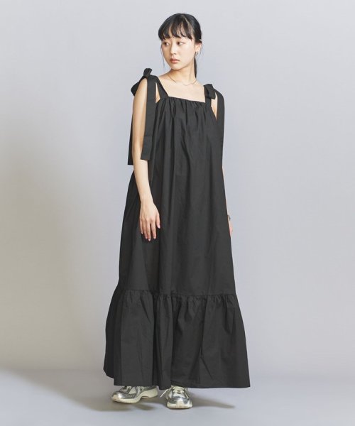 BEAUTY&YOUTH UNITED ARROWS(ビューティーアンドユース　ユナイテッドアローズ)/＜FRNCH＞リボンワンピース/BLACK