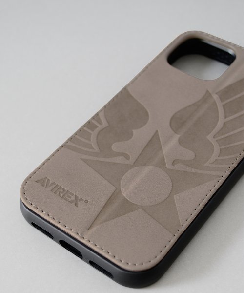 AVIREX(AVIREX)/iPhone15/14/13 AVIREX [PUレザースタンドケース/スエード]/カーキ