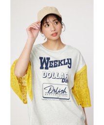 RODEO CROWNS WIDE BOWL(ロデオクラウンズワイドボウル)/ドッキングレースラッフルTシャツ/L/TGRY1