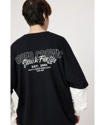 RODEO CROWNS WIDE BOWL(ロデオクラウンズワイドボウル)/ロゴレイヤードL/S Tシャツ/BLK