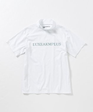 LUXEAKMPLUS/LUXEAKMPLUS(リュクスエイケイエムプラス)ゴルフ ラインストーンロゴ半袖モックネックTシャツ/505995454