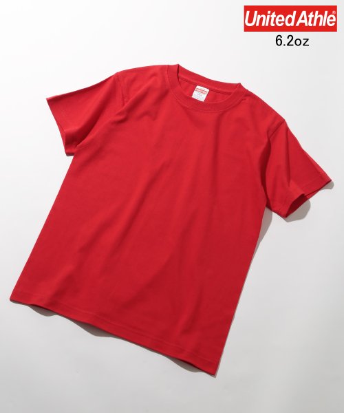 United Athle(ユナイテッドアスレ)/【UNITED ATHLE / ユナイテッドアスレ】6.2oz トップス 半袖 Tシャツ 推し活 カラバリ ユニセックス カラバリ プレミアム 無地 5942/レッド