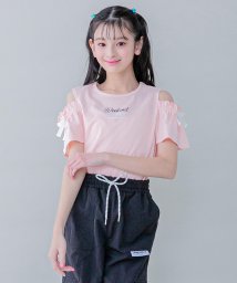 JENNI belle(ジェニィベル)/【WEB限定】肩あきリボンTシャツ/ピンク