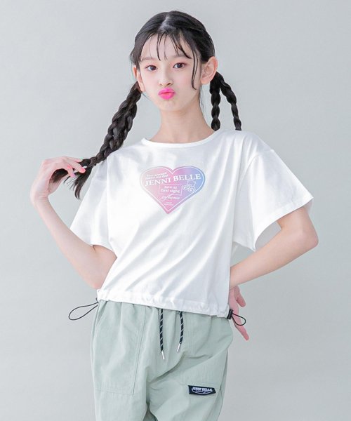 JENNI belle(ジェニィベル)/【WEB限定】すそスピンドルショート丈Tシャツ/オフホワイト