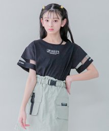 JENNI belle(ジェニィベル)/【WEB限定】そでチュール切替えTシャツ/ブラック