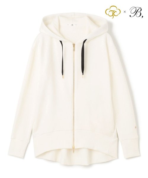 BEIGE，(ベイジ，)/Organic Cotton Sweat / Zip up Parka スウェットパーカー/WHITE