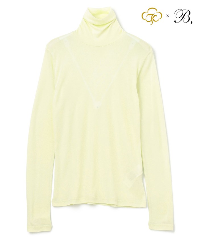 BEIGE Washable Silk / Hi−neck Long Sleeve T ハイ LIME M BEIGE Washable Silk / Hi−neck Long Sleeve T ハイ LIME M