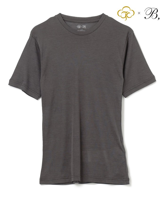 BEIGE Washable Silk / Short Sleeve T ショートスリーブ CHARCOAL M BEIGE Washable Silk / Short Sleeve T ショートスリーブ CHARCOAL M