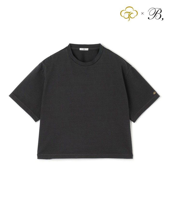 BEIGE Organic Cotton / Cropped Short Sleeve T CHARCOAL S BEIGE Organic Cotton / Cropped Short Sleeve T CHARCOAL S