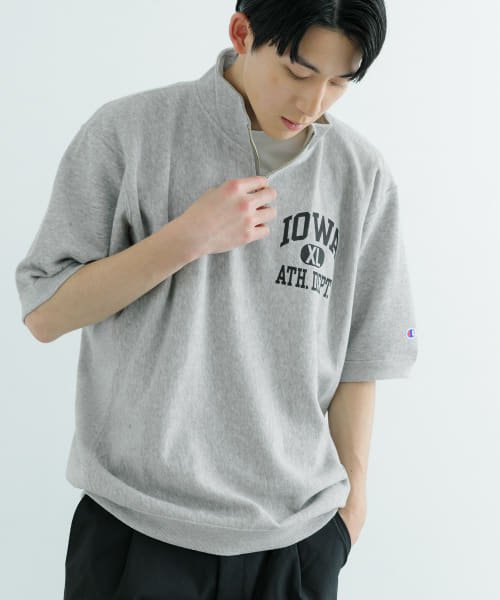 ITEMS URBANRESEARCH(アイテムズアーバンリサーチ（メンズ）)/Champion　RW Half Zip SS Sweat Z007/GRY