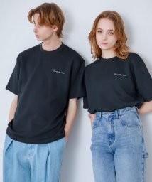 SENSE OF PLACE by URBAN RESEARCH(センスオブプレイス バイ アーバンリサーチ)/『ユニセックス』シシュウダンボールポンチTシャツ(5分袖)/BLACK