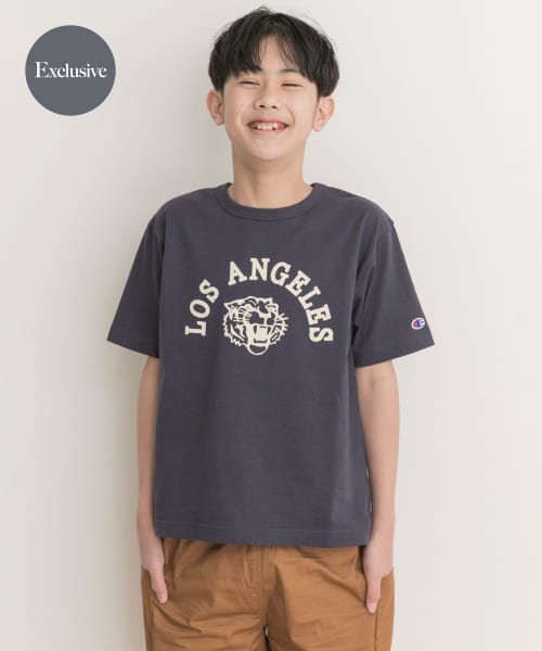 URBAN RESEARCH DOORS（Kids）(アーバンリサーチドアーズ（キッズ）)/『WEB/一部店舗限定』『別注』Champion×DOORS　タイガーTシャツ(KIDS)(150cm)/ネイビー