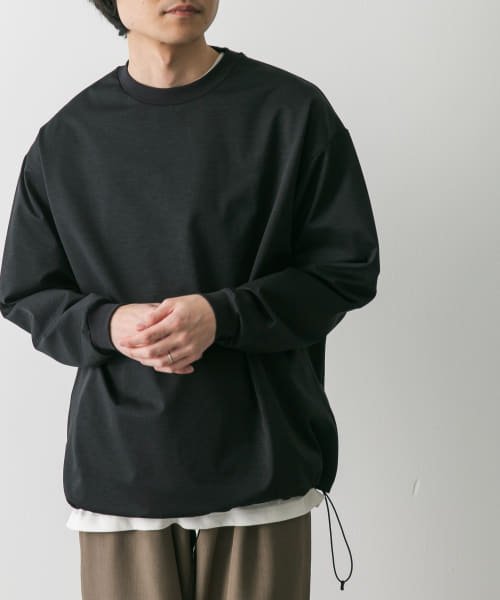 URBAN RESEARCH DOORS(アーバンリサーチドアーズ)/『一部WEB限定カラー』URD Drawstring Long－sleeve T－shirts/BLACK