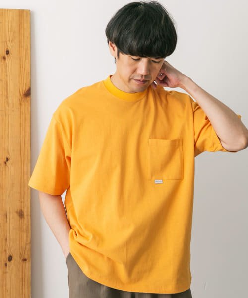 URBAN RESEARCH DOORS(アーバンリサーチドアーズ)/add fabrics ポケットクルーネック Tシャツ/ORANGE