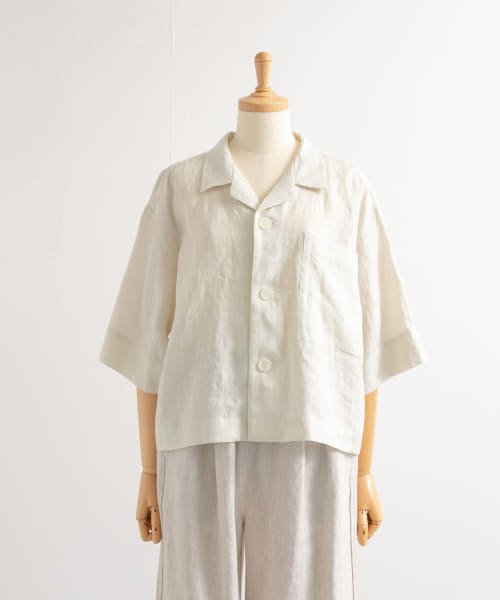 URBAN RESEARCH DOORS(アーバンリサーチドアーズ)/Le GLAZIK　OPEN COLLAR SHIRTS/IVORY