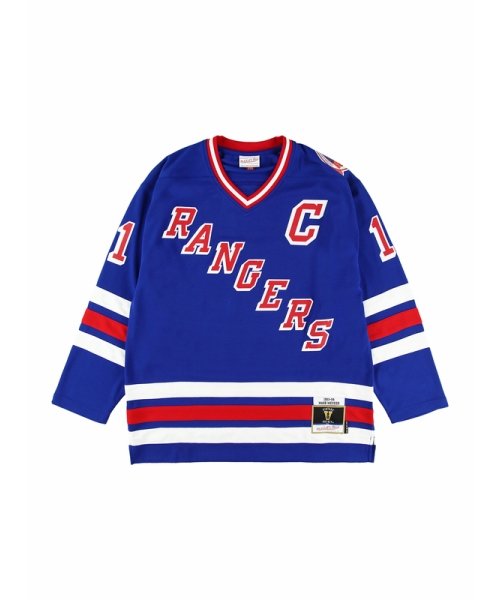 Mitchell & Ness(ミッチェルアンドネス)/マーク・メシエ レンジャース ロード ブルーラインジャージ 1993－94 NHL DARK JERSEY RANGERS 1993 MARK MESSIER/ROYAL BLUE