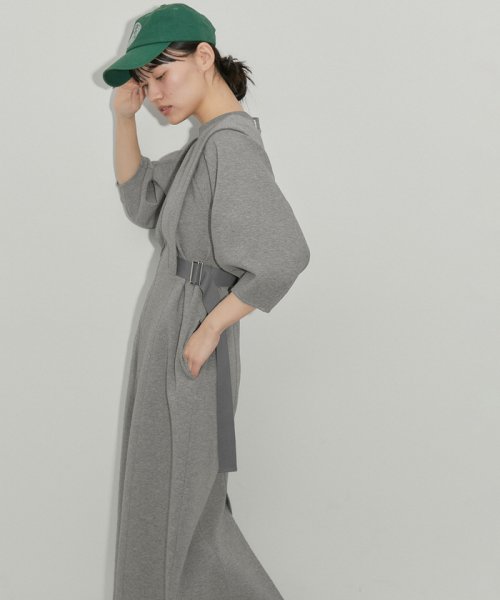 【サステナブル】サイドベルトダンボールワンピース サステナブル COTTON