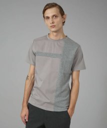 5351POURLESHOMMES(5351POURLESHOMMES)/【BLANC】異素材切り替え半袖Tシャツ/グレー