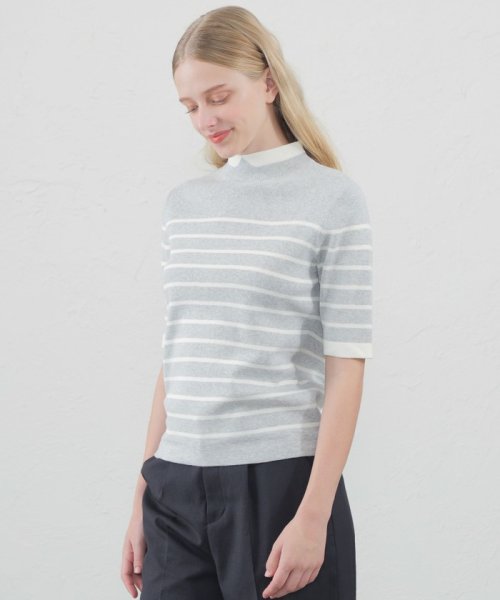 MACKINTOSH PHILOSOPHY(マッキントッシュ フィロソフィー)/Cleric Collar knit/グレー