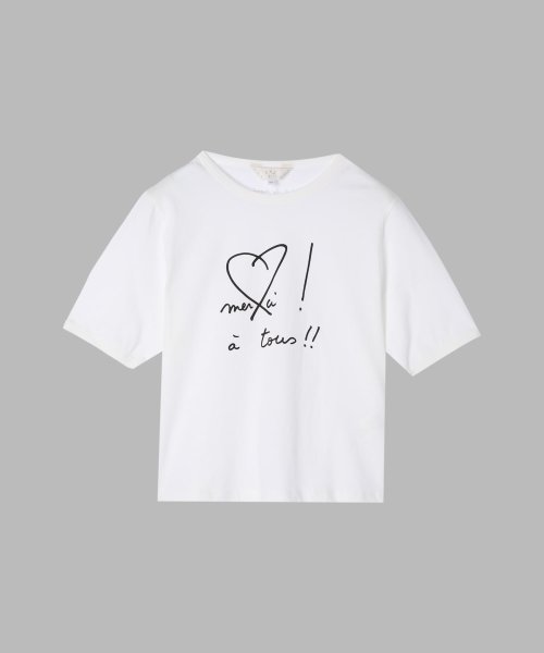 To b. by agnes b.(トゥービー　バイ　アニエスベー)/WU61 TS merci ! A tous!! Tシャツ /ホワイト