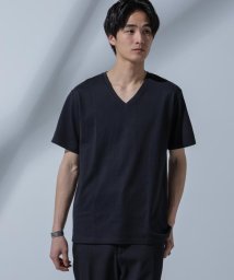 nano・universe(ナノ・ユニバース)/Anti Soaked(R)  汗染み防止 VネックTシャツ/ブラック
