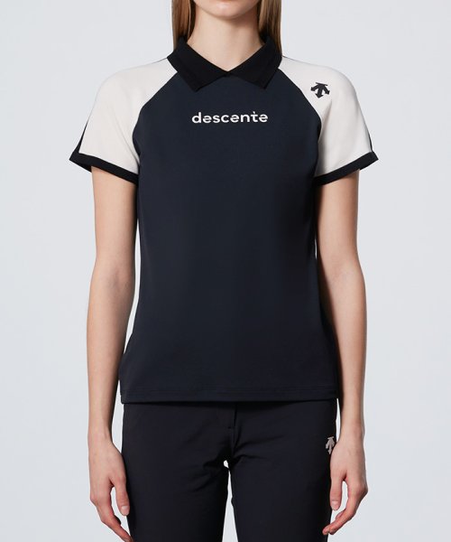 DESCENTE GOLF(デサントゴルフ)/ハイブリッド半袖シャツ/ブラック