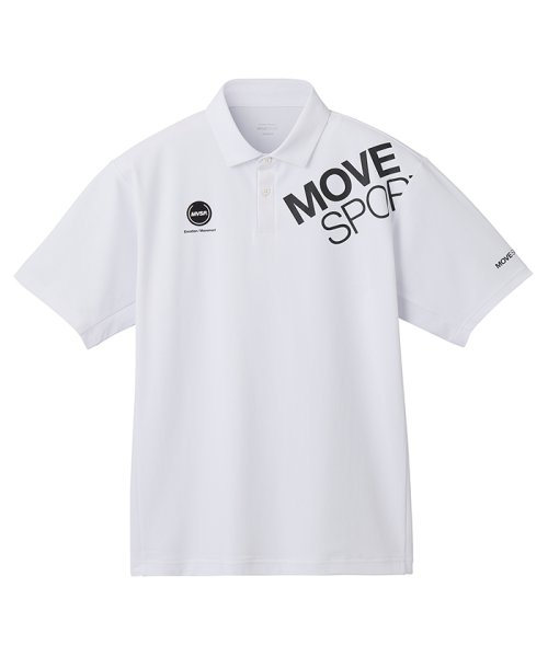 MOVESPORT(ムーブスポーツ)/SUNSCREEN ミニ鹿の子 ポロシャツ/ホワイト
