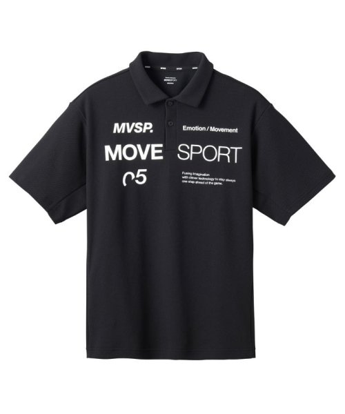 MOVESPORT(ムーブスポーツ)/SUNSCREEN 鬼鹿の子 ポロシャツ/ブラック