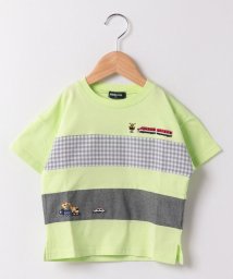 kladskap(クレードスコープ)/乗り物異素材切替半袖Tシャツ/イエローグリーン