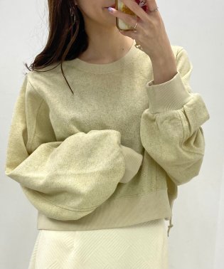 OLIVE des OLIVE/ラメ裏毛切替デザインショートプルオーバー トップス　レディース　スウェット　/505994418