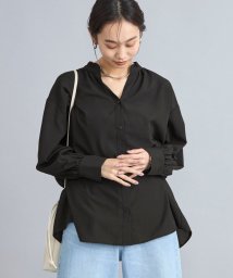 coen(coen)/バックシャーリングスキッパーブラウス/BLACK