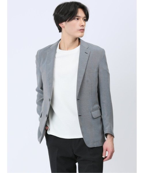 からみ調 スリムフィット 2ボタンジャケット グレー メンズ セットアップ ジャケット ビジネス カジュアル アウター ライトアウター 通勤 仕事 スリムフィット 2ボタンジャケット