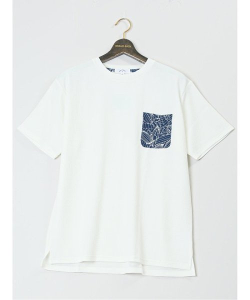 GRAND-BACK(グランバック)/【大きいサイズ】KAITEKI+ ドライワッフル クルーネック半袖Tシャツ(セットアップ可能)/ホワイト