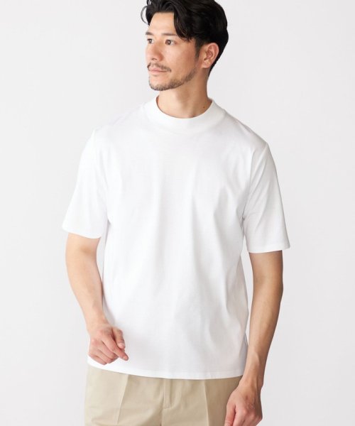 SHIPS MEN(シップス　メン)/SHIPS: ALBINI モックネック ショートスリーブ Tシャツ/ホワイト