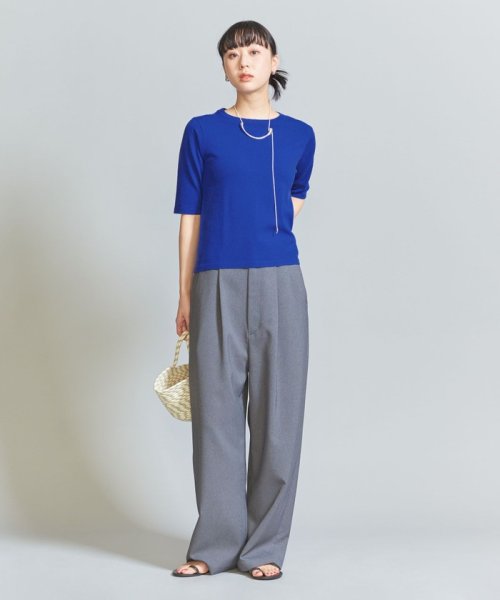 BEAUTY&YOUTH UNITED ARROWS(ビューティーアンドユース　ユナイテッドアローズ)/【WEB限定】麻ブレンド ハイゲージ コンパクトニットプルオーバー －ウォッシャブル－/COBALT