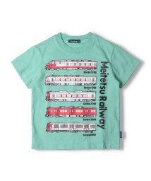 moujonjon(ムージョンジョン)/【子供服】 moujonjon (ムージョンジョン) 日本製 名鉄電車プリント半袖Tシャツ 90cm～130cm F32806/ライトグリーン