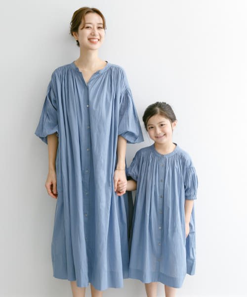 URBAN RESEARCH DOORS（Kids）(アーバンリサーチドアーズ（キッズ）)/『親子リンク』コットンボイルギャザーワンピース(KIDS)/BLUE