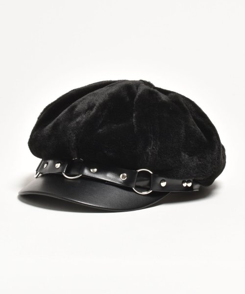 SVEC(シュベック)/キャスケット キャスケット帽 レディース メンズ ユニセックス 帽子 かわいい 可愛い ゴシック パンク ロック 地雷系 ビジュアル系 ヴィジュアル系 V系/ブラック