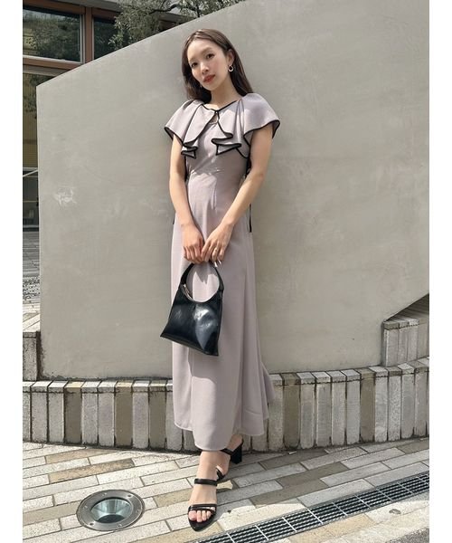 【WEB限定サイズあり】ラッフルボレロパイピングワンピース 予めご了承ください