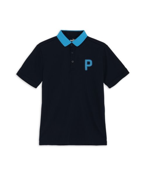 PUMA(PUMA)/メンズ ゴルフ ストレッチ カノコ Pロゴ クレリック 半袖 ポロシャツ/DEEPNAVY