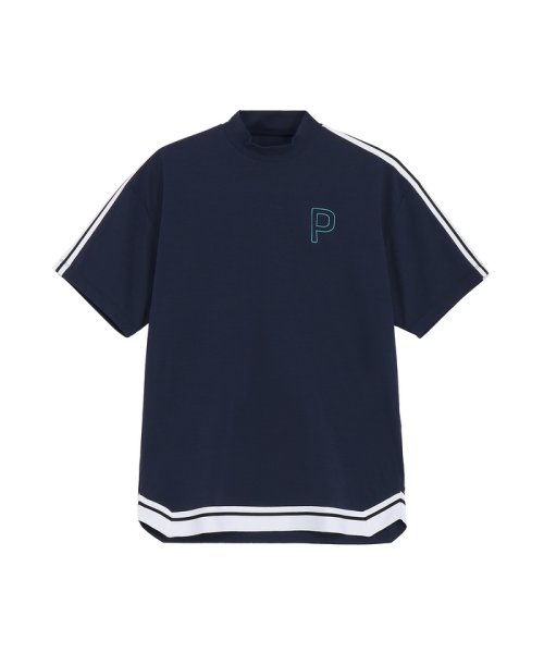 PUMA(PUMA)/メンズ ゴルフ P ストレッチ テープライン リラックス モックネック 半袖 シャツ/DEEPNAVY