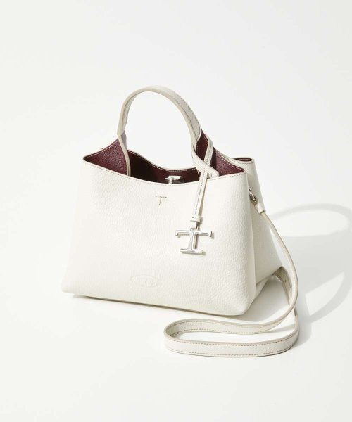 TODS(トッズ)/トッズ TOD'S XBWAPAEL000 QRI  ショルダーバッグ FLORIDA DOUBLE レディース バッグ レザー ハンドバッグ マイクロ Tタイ/ホワイト