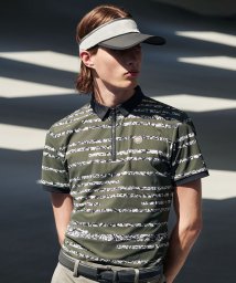 LANVIN SPORT(ランバン スポール)/【宮沢氷魚着用】総柄プリント半袖シャツ【吸汗速乾/UV/ストレッチ】/カーキ