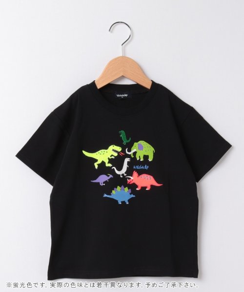 kladskap(クレードスコープ)/カラフル恐竜半袖Tシャツ/ブラック